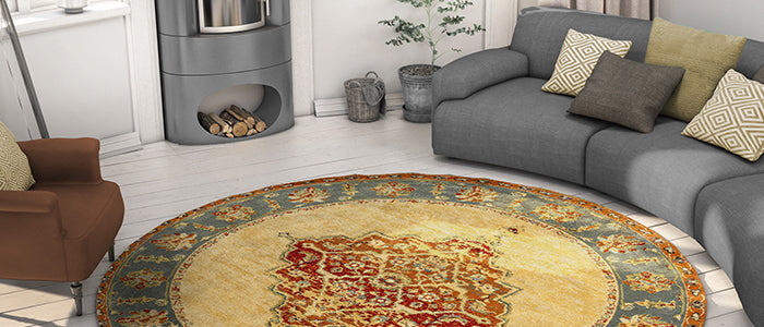 round transitional rug